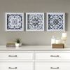 Distressed Black and White Medallion Tile 3-piece Wall Decor Set