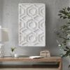 Ivory Geometric Carved Wood Wall Decor