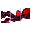 Oppidan Home "Abstrat Liquid in Red" 3 Piece Acrylic Wall Art (36"H x 72"W)