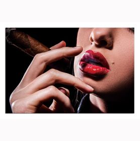 Oppidan Home "Red Lip Cigar" Acrylic Wall Art (32"H x 48"W)