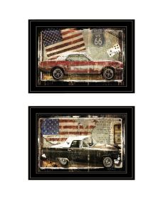 "Vintage Classics Collection" 2-Piece Vignette by Sophie 6, Ready to Hang Framed Print, Black Frame