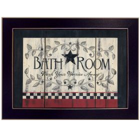 "Bathroom" by Linda Spivey, Ready to Hang Framed Print, Black Frame