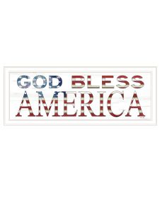 "God Bless America" by Cindy Jacobs, Ready to Hang Framed Print, White Frame