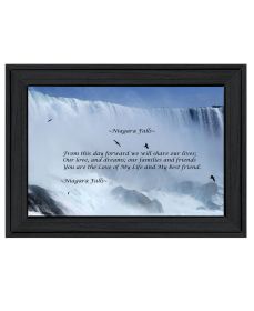 "Niagara Falls" by Trendy Decor 4U, Ready to Hang Framed Print, Black Frame