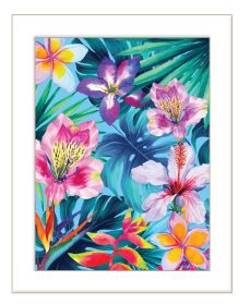 "Tropical Flowers" by Seven Trees Design, Ready to Hang Framed Print, White Frame