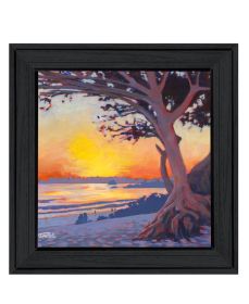 "Carmel Beach" by Jim Musial, Ready to Hang Framed Print, Black Frame