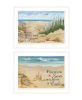 "Sand Castle & Footprints" 2-Piece Vignette by Pam Britton, Ready to Hang Framed Print, White Frame