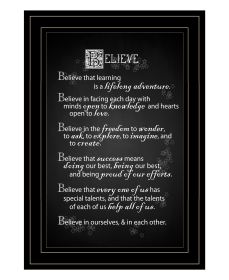 "Believe" by Trendy Decor 4U, Ready to Hang Framed Print, Black Frame