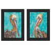 "Pelicans" 2-Piece Vignette By Lisa Morales, Black Frame