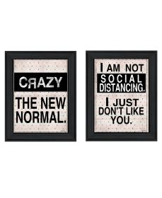 "The New Normal!" 2-Piece Vignette by Ed Wargo, Ready to Hang Framed Print, Black Frame