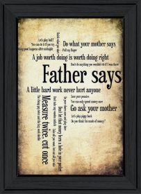 "Father Says" by Susan Ball, Ready to Hang Framed Print, Black Frame