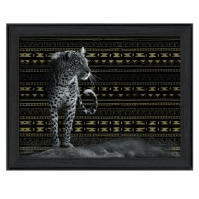 "Patterned Leopard" By Dee Dee, Printed Wall Art, Ready To Hang Framed Poster, Black Frame