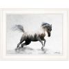 "Running White Stallion" by Andreas Lie, Ready to Hang Framed Print, White Frame