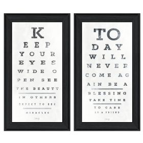 "Eye Charts" 2-Piece Vignette by Marla Rae, Black Frame