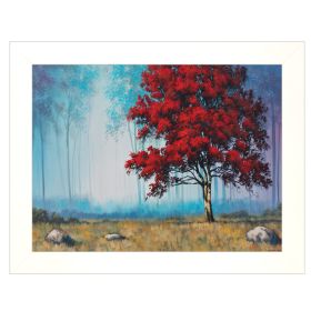 "Red Tree" by Tim Gagnon, Ready to Hang Framed print, White Frame