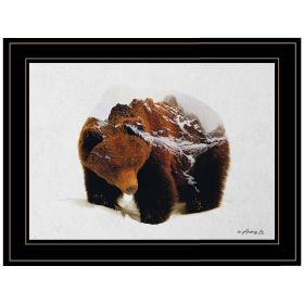 "Bear in the Mountains" by Andreas Lie, Ready to Hang Framed Print, Black Frame