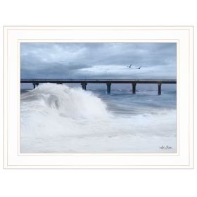 "Blue Waves" by Lori Deiter, Ready to Hang Framed Print, White Frame