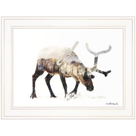 "Arctic Reindeer" by Andreas Lie, Ready to Hang Framed Print, White Frame