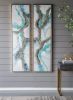 Set of 2 Elongated Modern Abstract Oil Painting,, Rectangle Framed Wall Art, 20" x 71"