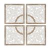 Two-tone Medallion Carved Wood 4-piece Wall Decor Set