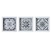 Distressed Black and White Medallion Tile 3-piece Wall Decor Set