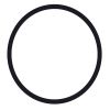 28 Inch Round Wooden Floating Beveled Wall Mirror, Black