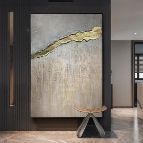 Hand Painted Texture Abstract Oil Painting Gold Foil Modern Home Wall Art Hangings Canvas Paintings For Living Room Hotel Decor (size: 50X70cm)