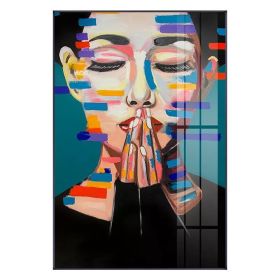 Professional 100%Hand Painted Oil Painting Artist Directly Supply High Quality Hand Painted Praying Woman On Canvas Wall Pictures (size: 100x150cm)