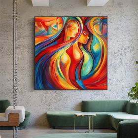 Hand Painted Oil Painting Abstract Sexy Woman Oil Painting on Canvas Large Wall Art Original Minimalist Beautiful Girl Portrait Art Custom Modern Livi (style: 1, size: 60x60cm)