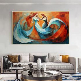 Hand Painted Oil Painting Abstract Beautiful Woman Oil Painting on Canvas Large Wall Art Original Blue Decor Minimalist Art Custom Painting Modern Liv (style: 1, size: 50x100cm)