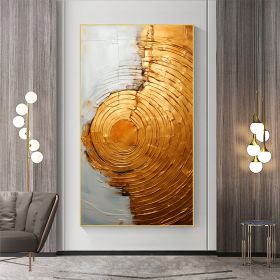 Hand Painted Oil Painting Abstract Circle Oil Painting on Canvas Large Wall Art Original Minimalist Art Gold Wall Decor Custom Painting Modern Living (style: 1, size: 100x150)