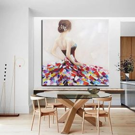 Hand Painted Oil Paintings Hand Painted Wall Art Abstract Modern Nude Girl Naked Girl  Living Room Hallway Luxurious Decorative Painting (style: 1, size: 120x120cm)