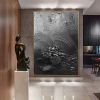 Hand Painted Oil Painting Black Acrylic Paintings Large Black 3D Textured Painting Abstract Black Painting Minimalist Abstract Wall Art for Living Roo