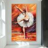 Hand Painted Oil Paintin Ballerina Oil Painting Original Painting Ballet Wall Art Living Room Hallway Luxurious Decorative Painting