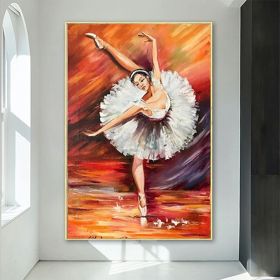 Hand Painted Oil Paintin Ballerina Oil Painting Original Painting Ballet Wall Art Living Room Hallway Luxurious Decorative Painting (style: 1, size: 60x90cm)