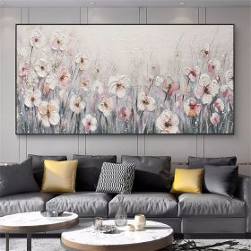 Handmade Oil Painting Original Abstract Green Flowers Oil Painting on Canvas Large Modern Floral Texture Acrylic Painting Boho Living Room Wall Art Ho (style: 1, size: 100x150)