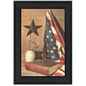 "God and Country" By Billy Jacobs, Ready to Hang Framed Print, Black Frame (Color: as Pic)