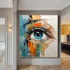 Hand Painted Oil Painting Palette Knife Eye painting Modern decorative painting Extra abstract wall art Oversized wall art face painting Bedroom Livin