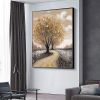 Hand Painted Oil Painting Abstract Blooming Tree Landscape Oil Painting On Canvas Nature Forest Wall Art Original Autumn Forest Landscape Art Living r