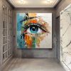 Hand Painted Oil Painting Palette Knife Eye painting Modern decorative painting Extra abstract wall art Oversized wall art face painting Bedroom Livin