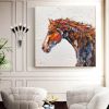 Hand Painted Oil Painting Abstract Horse Painting Large Oil Painting Horse Wall Art Original Horse Painting Horse Portrait Art Palette Knife Painting