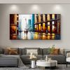 Hand Painted Oil Painting Abstract Urban Rain Scene oil Painting On Canvas Original Wall Decor Modern Cityscape Painting Large Wall Art Living room Ho