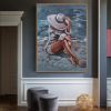 Hand Painted Oil Painting Sexy Woman Beach Oil Painting Nude art Women Original Painting Large Wall Art Sexy Woman Painting Beach Holiday Painting Art