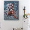 Hand Painted Oil Painting Sexy Woman Beach Oil Painting Nude art Women Original Painting Large Wall Art Sexy Woman Painting Beach Holiday Painting Art