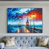 Hand Painted Oil Painting Abstract Coastal Landscape Oil Painting On Canvas Large Wall Art Original Lighthouse Painting Sailboat Painting Custom Paint