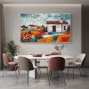 Hand Painted Oil Painting Abstract Countryside Landscape Oil Painting on Canvas Custom Colorful painting Extra Large Wall Art Bedroom Wall Decor Moder