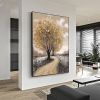 Hand Painted Oil Painting Abstract Blooming Tree Landscape Oil Painting On Canvas Nature Forest Wall Art Original Autumn Forest Landscape Art Living r