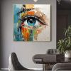 Hand Painted Oil Painting Palette Knife Eye painting Modern decorative painting Extra abstract wall art Oversized wall art face painting Bedroom Livin