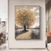 Hand Painted Oil Painting Abstract Blooming Tree Landscape Oil Painting On Canvas Nature Forest Wall Art Original Autumn Forest Landscape Art Living r