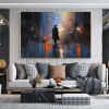 Hand Painted Oil Painting Abstract Portrait Oil Painting On Canvas Original Cityscape Painting Living Room Wall Decor Male Character Painting Extra La